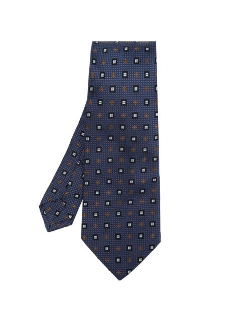 patterned-jacquard silk tie