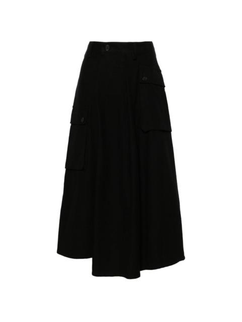 Yohji Yamamoto pleated midi skirt