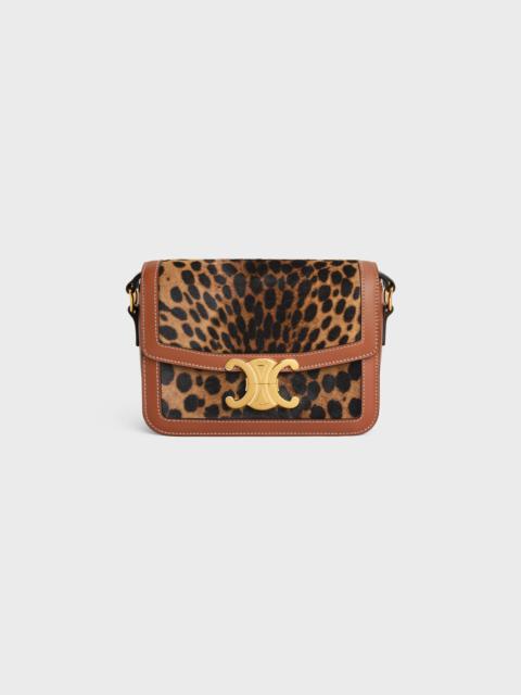 CELINE Teen Triomphe Bag in Pony calfskin with Leopard Print and calfskin