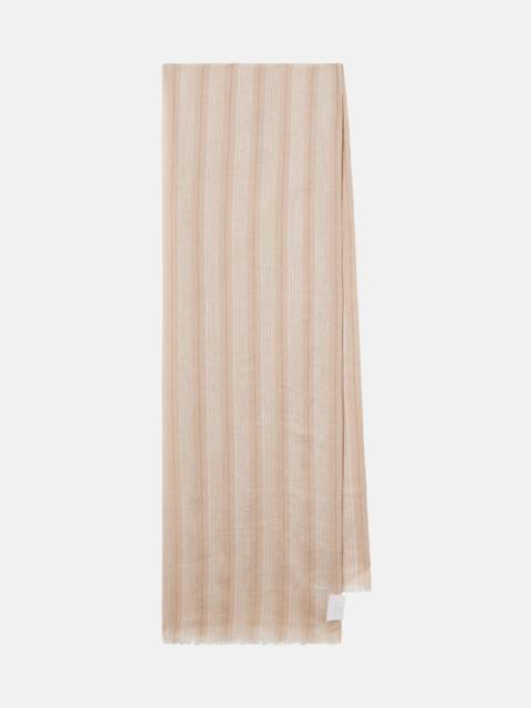Brunello Cucinelli Striped linen-blend scarf