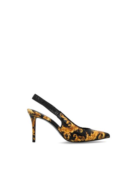 VERSACE JEANS COUTURE Baroque-pattern slingback pumps