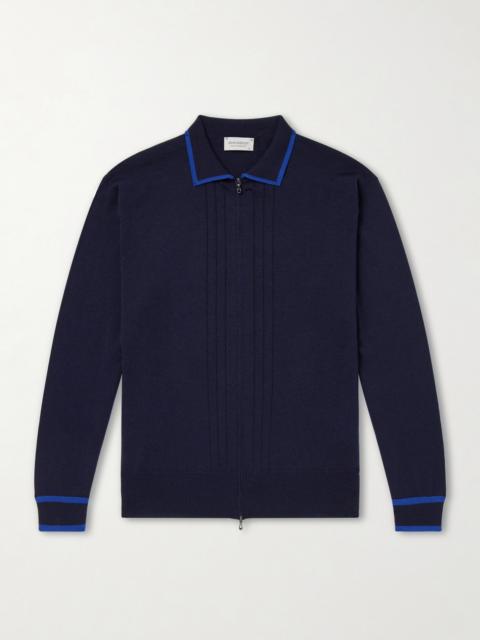 JOHN SMEDLEY Albie Merino Wool Zip-Up Cardigan