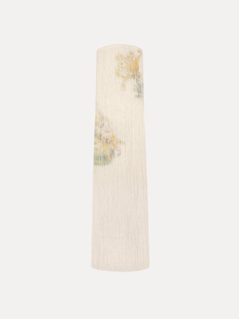 Oscar de la Renta CHINÉ DOMINICAN MIXED-FLORAL BEADED FRINGE DRESS