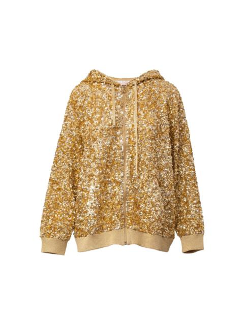 Valentino sequinned zip-up hoodie