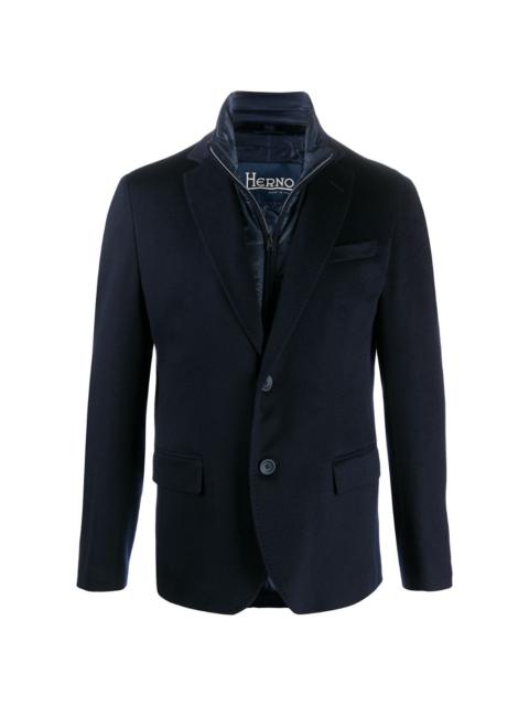 Herno padded-detail single-breasted blazer