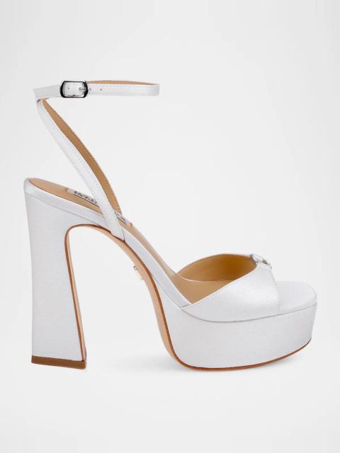BADGLEY MISCHKA Romina 120MM Crystal-Embellished Velvet Sandals