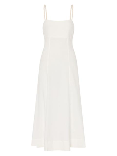 MILLY Women's Linen A-Line Midi-Dress - White