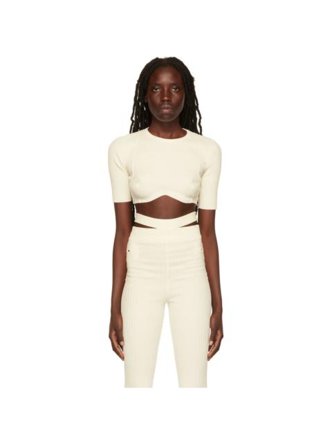 ANDREĀDAMO Off-White Cropped Sweater
