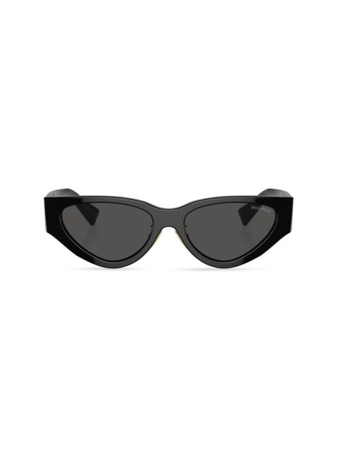logo-lettering geometric sunglasses