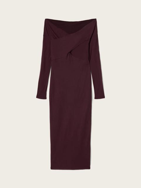 ALLSAINTS DELTA BODYCON JERSEY MIDI DRESS