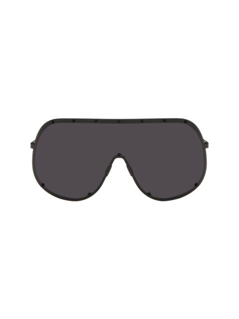 Rick Owens Black Temple Shield Sunglasses