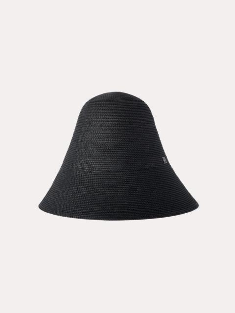 Woven paper straw hat black