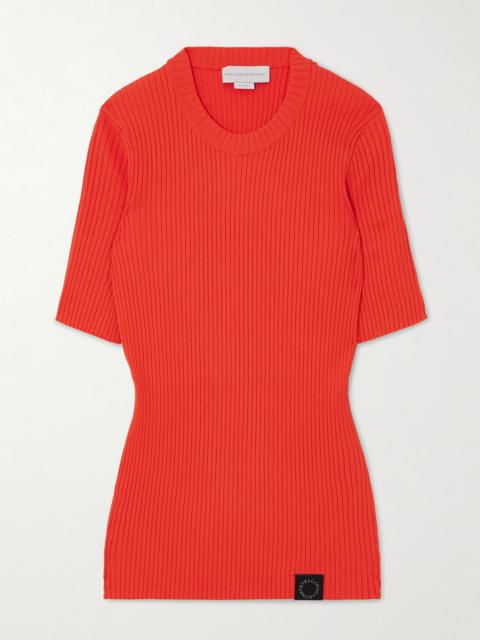 Stella McCartney Ribbed-knit T-shirt Red