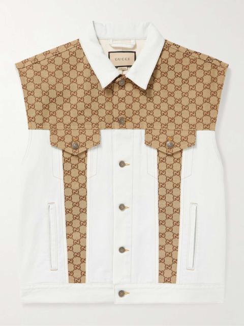 GUCCI Monogram-Panelled Denim Gilet