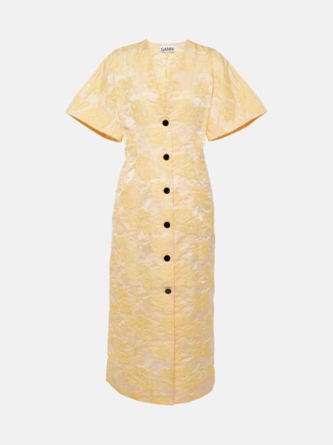 GANNI 식물 jacquard 미디 드레스