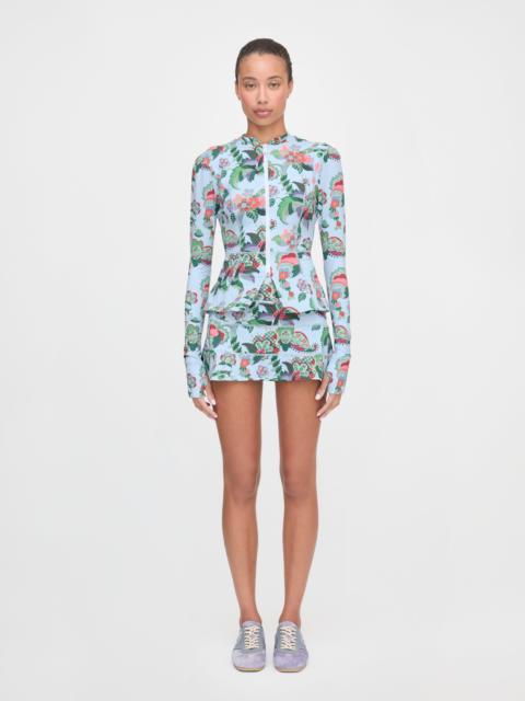 Hill House Home The Alexia Rashguard - Light Blue Jungle Floral