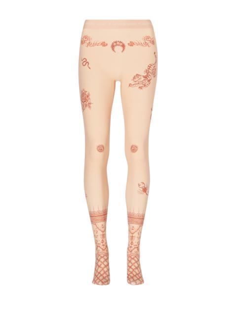 Marine Serre Regenerated Henna Print Leggings