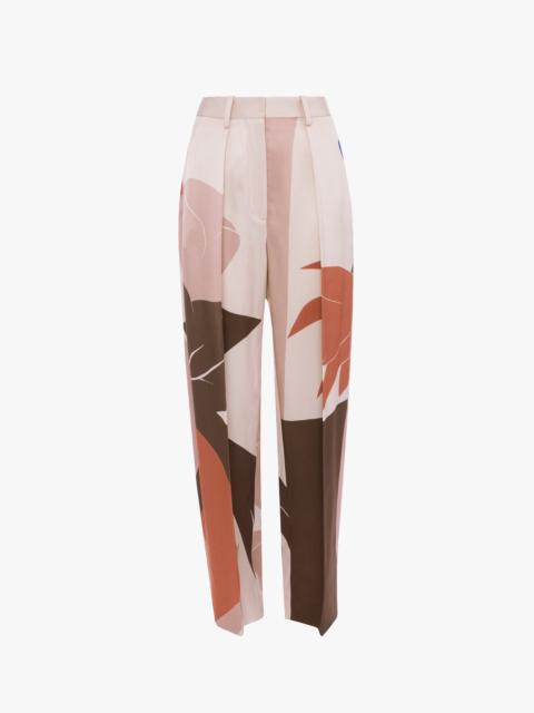 Victoria Beckham Cecilia Trouser In Abstract Earth Print
