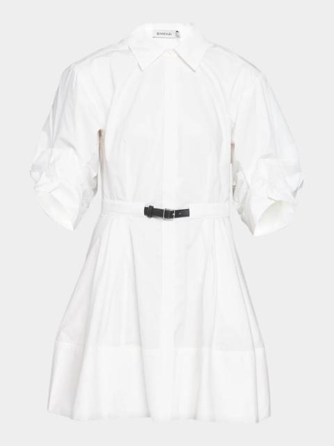 SIMKHAI Shana Belted Ruched Sleeve Dress