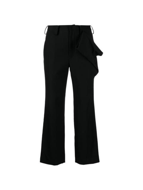 draped-detail cropped wool trousers