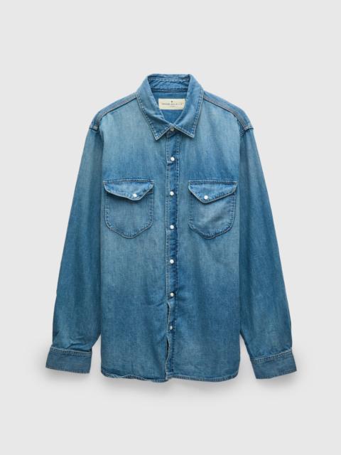 imogene + willie Hayes Pearl Snap Shirt in Washed Indigo