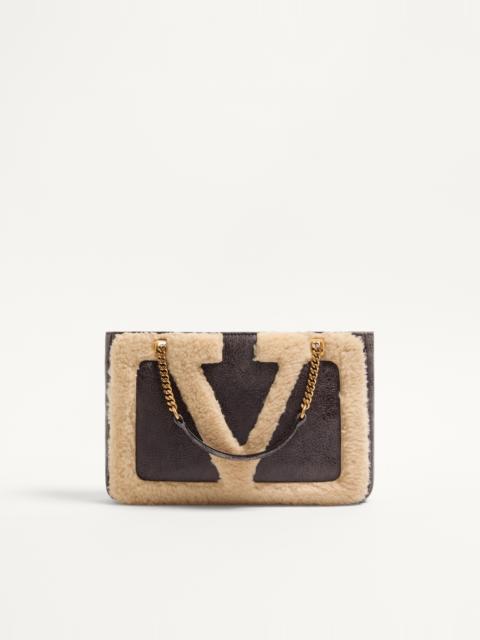 Valentino VALENTINO GARAVANI VIVA SUPERSTAR SMALL SHEARLING SHOPPING BAG