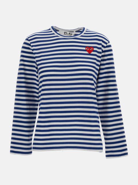 Comme des Garçons PLAY striped T-shirt with red heart logo