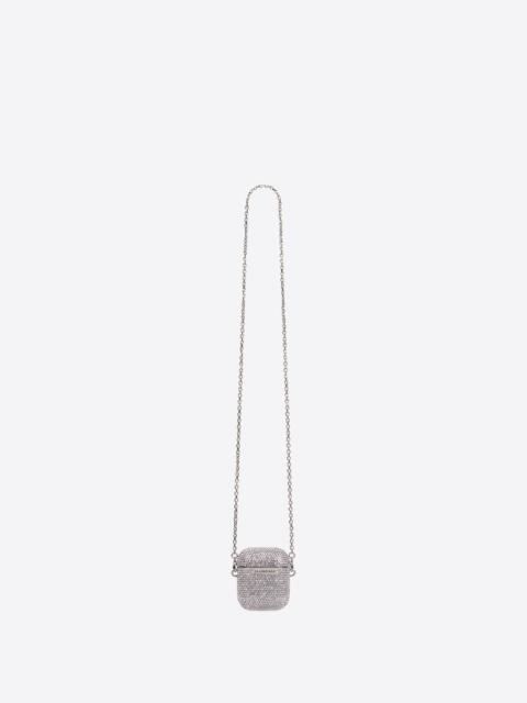 BALENCIAGA Women's Glam Earpods Holder  in Silver