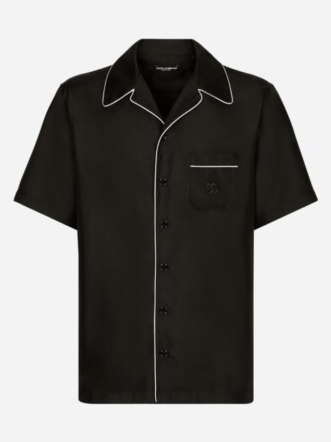 Dolce & Gabbana Silk twill shirt with DG embroidery