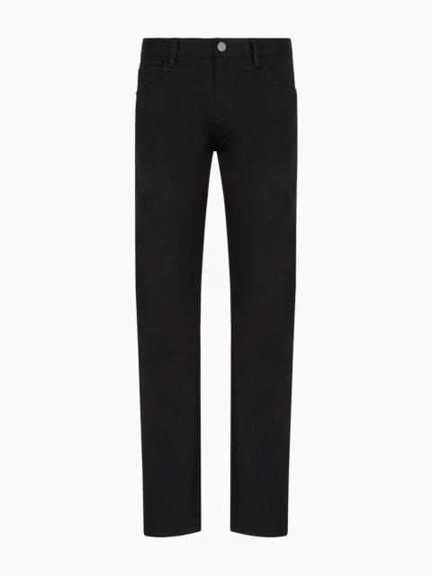 Regular-fit, five-pocket trousers in stretch cotton