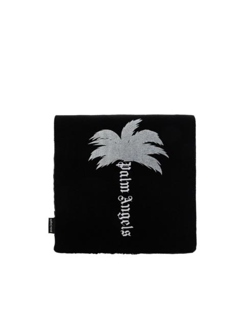 Palm Angels logo-embroidered palm-tree scarf