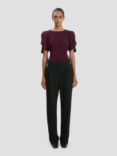 Victoria Beckham Drop-Waist Straight Leg Trouser In Black