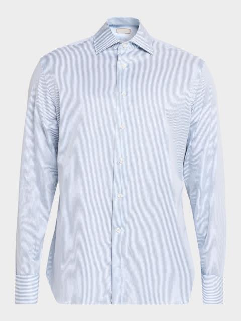 Canali Men's Pinstripe Cotton Dress Shirt