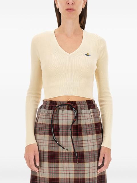 Vivienne Westwood V-neck logo-embroidery sweater