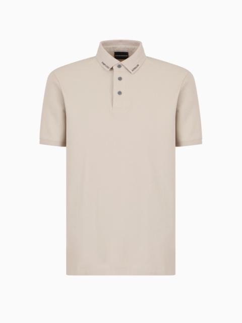 EMPORIO ARMANI JERSEY POLO SHIRT WITH LOGO COLLAR