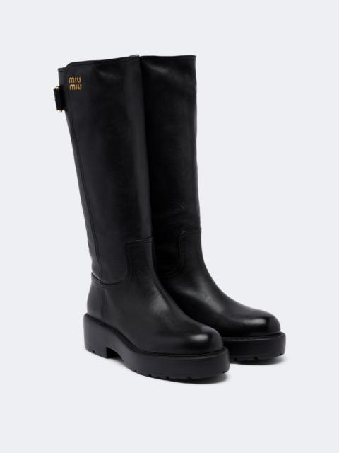 Miu Miu Leather knee-high boots