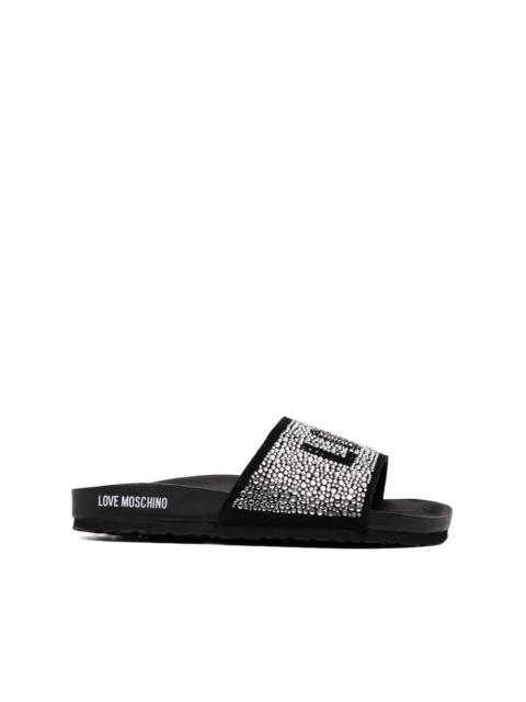 Moschino crystal embellished slides