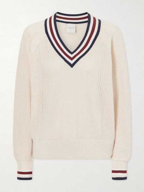 VARLEY Open-knit cotton sweater Cream