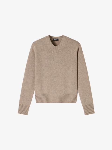 A.P.C. VIOLETTE SWEATER - TAUPE SWEATER IN RECYCLED WOOL