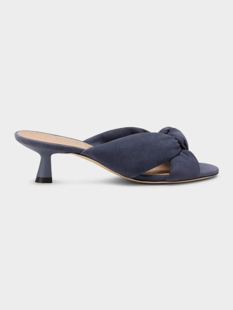 Stuart Weitzman 50mm Soplaya Suede Mule Sandals