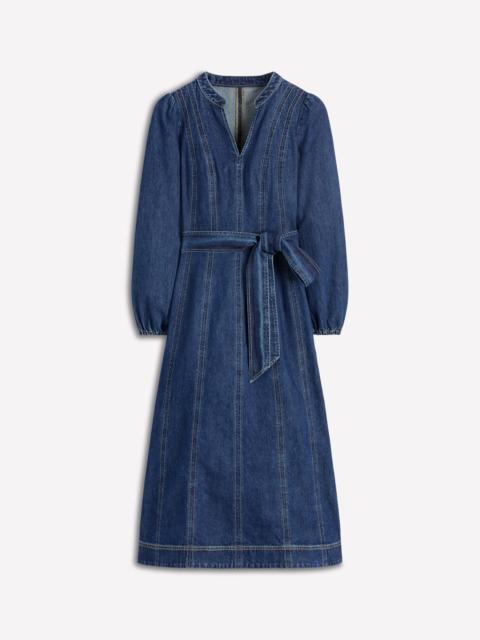 BODEN Ros Panelled Denim Midi Dress-Indigo Denim
