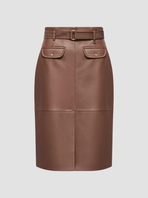 Moncler Women's Skirt in Leather - Brown