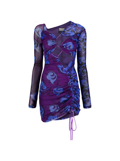 long-sleeve graphic-print dress