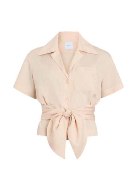 PATOU knotted striped-pattern shirt