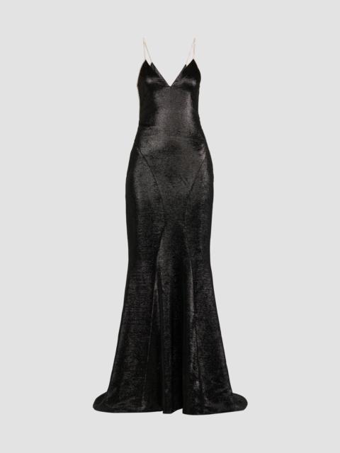 TOM FORD Women's Silk-Blend Charmuse Embellished Gown - Black Crystal