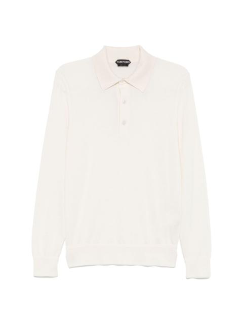fine-knit polo shirt