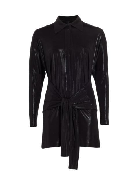NORMA KAMALI Women's Tie-Front Mini Shirtdress - Black
