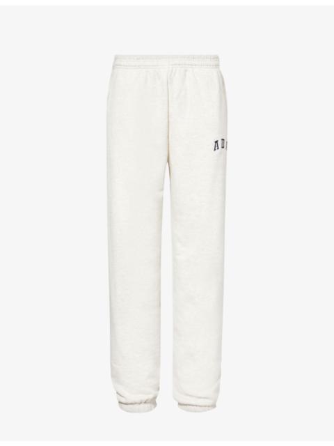ADANOLA Logo-Embroidered Tapered-Leg Cotton Jogging Bottoms