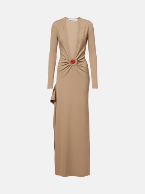 CHRISTOPHER ESBER Mineral Stone embellished jersey maxi dress