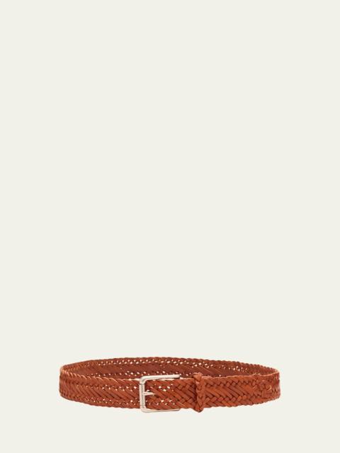 Ralph Lauren Men's Braided Vachetta Leather Belt